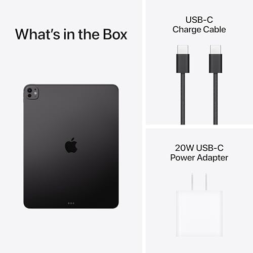 Apple iPad Pro 13-inch (M5): Ultra Retina XDR Display, 256GB, Landscape 12MP Front Camera/12MP Back Camera, LiDAR Scanner, Wi-Fi 7 with Apple N1, Face ID, All-Day Battery Life — Space Black