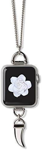 Bucardo Charm Necklace Accessory for Apple Watch SERIES 1 &amp; SERIES 2 - Signature Charm &amp; 38” Adjustable Chain Transform Apple Watch into Jewelry for Alternative Wearability. (Horn, Silver 38mm)