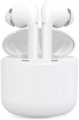 Yealsha Bluetooth Earbuds, True Wireless Headphones, Blutooth 5.0 Earphones with Micphone Waterproof Sport Headset + Portable Charging Case White
