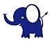 Bobee Baby Elephant Wall Decals for Nursery Decor, Kids Room, Royal Blue, 5-pack