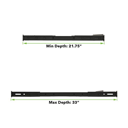 Navepoint Fixed Rack Vented Server Shelf 1U 19" 4 post Rack Mount Adjustable from 22 - 33"