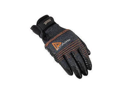 Ansell Size 9 ActivArmrÂ® 13 Gauge Heavy Duty Multi-Purpose Cut Resistant Black Foam Nitrile Palm And Fingertip Coated Work Gloves With Intercept TechnologyÂ® Stainless Steel And DuPont KevlarÂ® Liner And Adjustable Knit Wrist