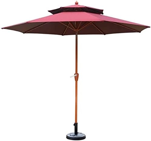 ガーデンパラソル 予約 風に強い パラソル9フィートラウンドダブルトップ屋外パティオサン傘 屋外ヤードに最適 ビーチの商業イベント市場 キャンプ プールサイド Wine Red Size
