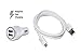 Car Charger for Galaxy S7 S7 Edge S6 S6 Edge Note 4 Note 5 Note 2 LG G2 G3 G4 Adaptive Fast Car Charger Combo Kit { Adaptive Fast Car Charger + Micro USB Cable}Dual Port Car Charger (White)