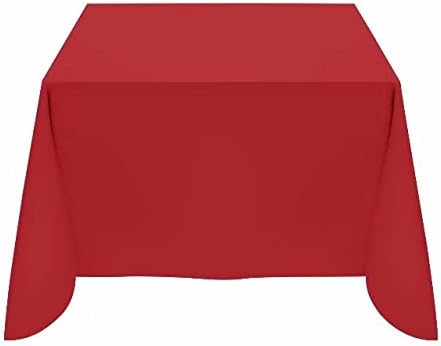 Silk Love Tablecloth - 54 x 54 Inch -Red-square Polyester Table Cloth, Wrinkle,Stain Resistant - Great for Buffet Table, Parties, Holiday Dinner &amp; More