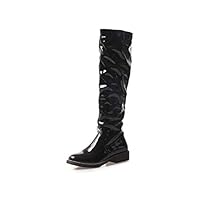 QINGMM Women Fashion Knee Boots 2018 Autumn Winter Comfortable Outdoor Knight Boots,Black 2,39 EU