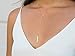S.J JEWELRY Womens Handmade CZ Simple Delicate 14K Gold Plated/Rose Gold Plated/Silver Plated Lariat Simple Baton Adjustable Y Necklace-Y-Baton-Rose