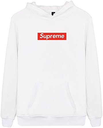 frose Womens Supreme Printed Hip Hop With Kangaroo Pocket Pullover Hoodie Sweatshirts