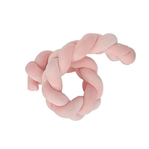 STLY 100 cm Braided Crib Bumper Knot Pillow Knot Cushion Cradle Bumper Nursery Decor Crib Bedding Newborn Gift Decorative Pillow Cot Bumper