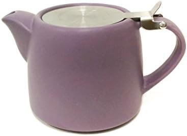Tea Master Beam Solid Color Teapot w/ Stainless Steel Infuser and Lid (30-Ounce, Matte Purple)