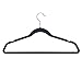BriaUSA Velvet Suit Clothes Hangers Multipurpose Slim with Notched Shoulders & Swivel Chrome Hooks – Black – Set of 10