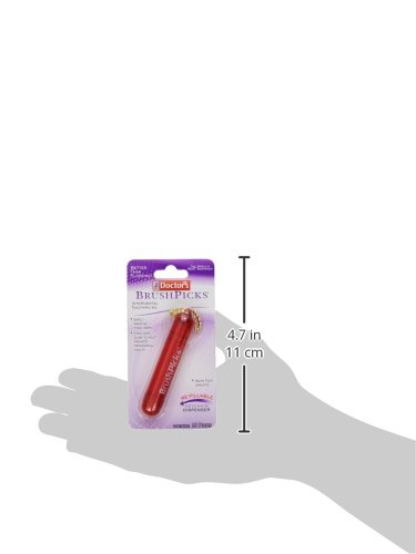 The Doctor's BrushPicks Interdental Toothpicks | Helps Fight Gingivitis | Refillable Keychain Dispenser | 15 Picks