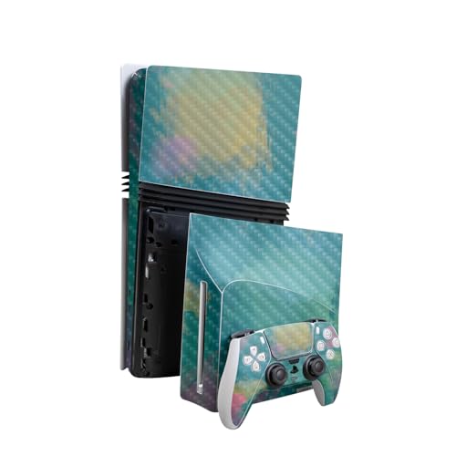 Carbon Fiber Skin Compatible with PlayStation 5 Pro Bundle + Disc Drive for PS5…