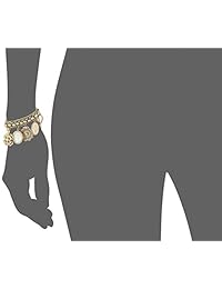 Anne Klein 10 - De la Mujer 8096 CHRM Swarovski Crystal acentos Pulsera con dijes en tono dorado Reloj