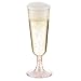 50 Plastic Rose Gold Glittered Champagne Flutes | 6 oz. Clear Hard Disposable Party & Wedding Cups | Premium Heavy Duty Fancy Toasting Glasses (50-Pack) Rose Gold Glitter by Bloomingoods