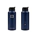 Iron Flask - 32 Oz, 3 Lids, Vacuum Insulated Stainless Steel Water Bottle, Hot & Cold, Wide Mouth, Nalgene, Double Walled, Hydro Canteen Powder Coated, Blue
