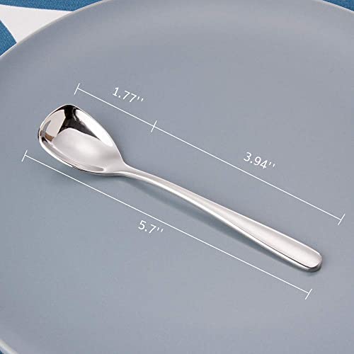 FOXAS Set of 6 Ice Cream Spoons, Dessert Spoons, 6inch Elegant Gelato