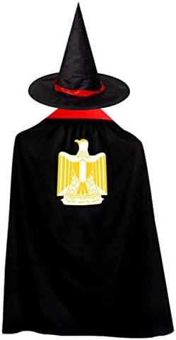 Egypt Eagle Badge Flag Witch Wizard Cloak Cape With Hat Halloween Costumes For Girls Boys