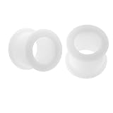 Silicone Plugs White Double Flare Flexible Tunnel (2 Pieces)
