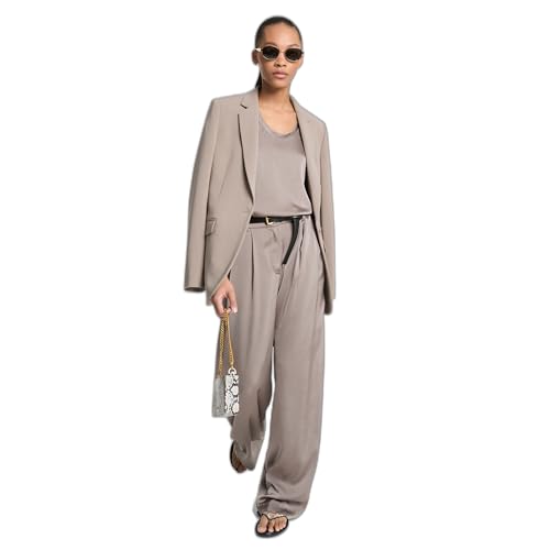 Michael Kors Women's Satin Wide Leg Pant, Chestnut, 8