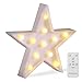 Battery Operated Night Light LED Marquee Sign with Wireless Remote Control for Kids' Room, Bedroom, Gift, Party, Home Decorations(White Star)