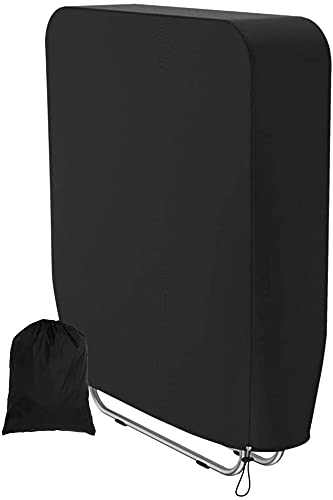 Outdoor Folding Reclining Chair Cover, Waterproof, Windproof, Anti-UV, Heavy Duty Rip Proof 190T Oxford Fabric Outdoor Patio Sunbed Cover, Sun Lounger Covers with Storage Bag Black, 36.6''x 32.2''