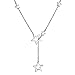 Bling Jewelry Patriotic 925 Sterling Silver Open Star Dangle Lariat Necklace