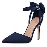 Womens Heels Bow Tie Back Sexy High Stiletto Ankle