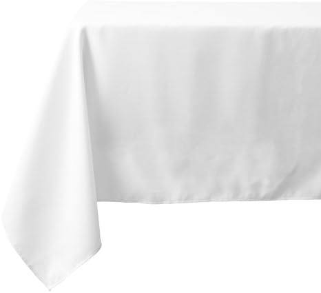 Table Linens Polyester Table Cloth for Wedding Dinner, 60 x 84 inch White by Votown Home