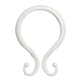 Kenney White Double Shower Curtain Hooks, White, (set of 12 pieces)
