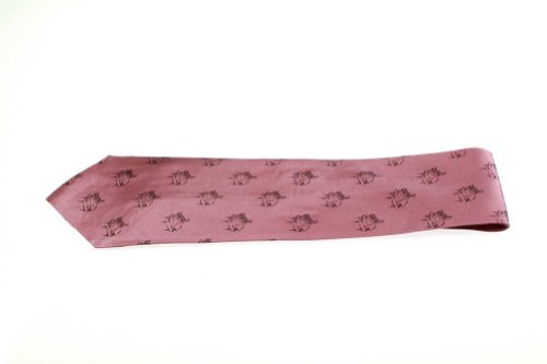 100 Silk Necktie with Grand Grand Pianos Black on Dusty Rose