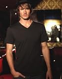 Canvas 3005 Unisex Jersey Short-Sleeve V-Neck T-Shirt, White, Medium