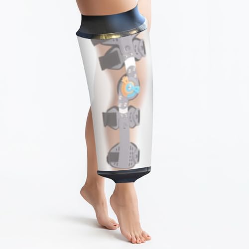 KEEFITT Knee Cast Cover for Shower Large Size KT1186, Waterproof Shower Bandage and Cast Protector for Knee Replacement Surgery, Wound, Burns Watertight Protection Reusable (Large-70cm Long)