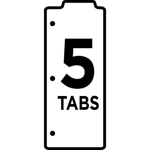 Avery Snapin Bookmark Plastic Dividers for 3 Ring Binders, 5Tab Set