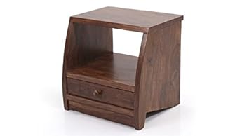 Urban Ladder Siesta Solid Wood Bed Side Table (Teak Finish)