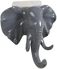 huichang Novelty Elephant Head Self Adhesive Wall Door Hook Hanger Bag Keys Sticky Holder (Gray)