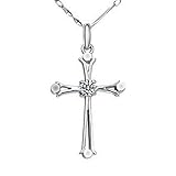 Summerford Women's Fashion Jewelry Cross Crystal Silver Necklace Pendant in 925 Sterling Silver Necklace