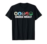 Mana Symbols Gathering Magic - Choose Wisely Blue Red Green T-Shirt