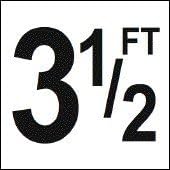 Aquatic Technology 3 1/2 FT Clear Smooth Overlay Depth Marker 4 Inch Lettering - 6 x 6 Inch