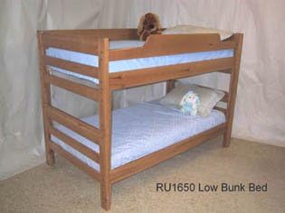 Low Height TwinTwin XL Bunk Bed-Light Sierra Brown