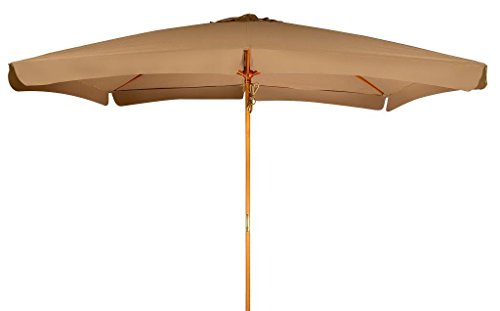 Trademark Innovations 10' Rectangular Wood Frame Patio Umbrella - (Tan)