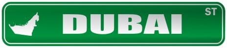 " DUBAI ST " STREET SIGN CITY UNITED ARAB EMIRATES
