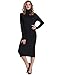 PrettyGuide Women's Turtleneck Sweater Dress Long Sleeve Ribbed Knit Stretch Midi Bodycon Dresses