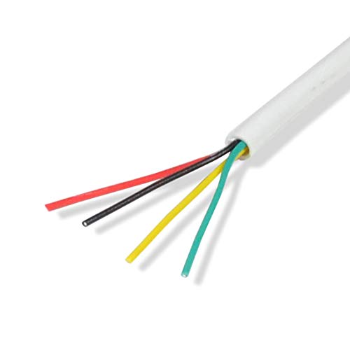 LOGICO Security Wire Burglar Alarm 22/4 Cable 500FT Solid White 500' Speaker Cable
