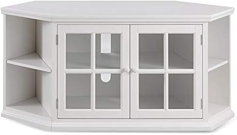 Amazon Com Beaumont Lane 56 Corner Tv Stand In Cottage White