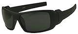 Sunglass Stop - Mens Oversize Wrap Sports Sunglasses w/ Dark Black Lenses (Rubber Black)