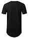 URBANCREWS Mens Hipster Hip Hop Elong Round Hemline Crewneck T-Shirt