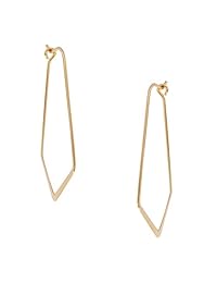 Humble Chic NY - Pendientes de aro con diseño geométrico, hipoalergénicos, ligeros, con corte de alambre, chapados en plata de ley 925 o oro de 18 quilates, latín, JWLear1128a-0008