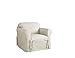 Serta | Relaxed Fit Durable Woven Linen Canvas Furniture Slipcover (Chair, Natural)