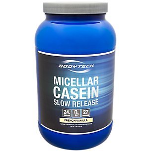 BodyTech Micellar Casein Protein Powder, Slow Release for Overnight Muscle Recovery 24 Grams of Protein per Serving French Vanilla (2 Pound)